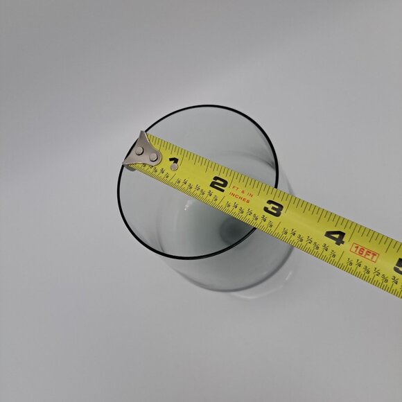 Serenity Gray Smoke Glass Wine Goblet With Clear Stemware - Picture 10 of 11